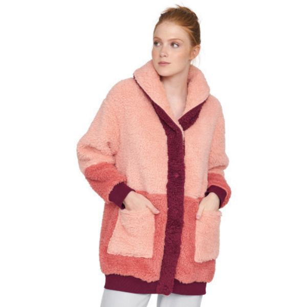 Εικόνα της Muydemi Χειμερινή Γυναικεία Fleece Ζακέτα Πιτζάμας Πορτοκαλί 274316