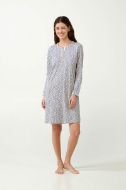 Εικόνα της Vamp Χειμερινό Βαμβακερό Γυναικείο Νυχτικό Light Gray 21451