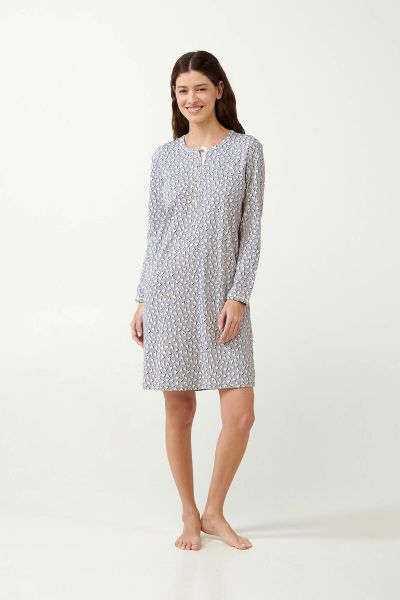 Εικόνα της Vamp Χειμερινό Βαμβακερό Γυναικείο Νυχτικό Light Gray 21451