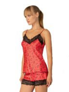 Εικόνα της Milena Paris Baby-doll Σατέν Κόκκινο Εμπριμέ Με Καρδιές.