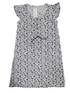 Εικόνα της Passion εκρού/μπλε φλοράλ νυχτικό με ζαπονέ μανίκι.