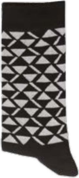 Εικόνα της Bamboo γυναικείες κάλτσες ασπρόμαυρες με σχέδιο ρόμβους. (87%Bamboo-11%Polyamide-2%Elastane). (1 Ζεύγος)