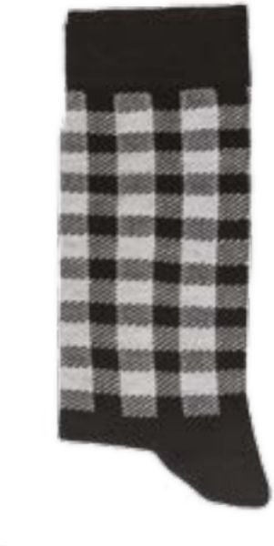 Εικόνα της Bamboo γυναικείες κάλτσες ασπρόμαυρες καρό. (87%Bamboo-11%Polyamide-2%Elastane). (1 Ζεύγος)