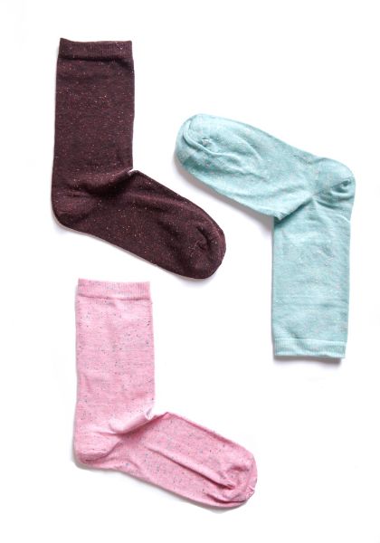 Εικόνα της ME-WE Γυναικείες Κάλτσες Καφέ 3Pack 1-2510  (Brown-Veraman-Pink)