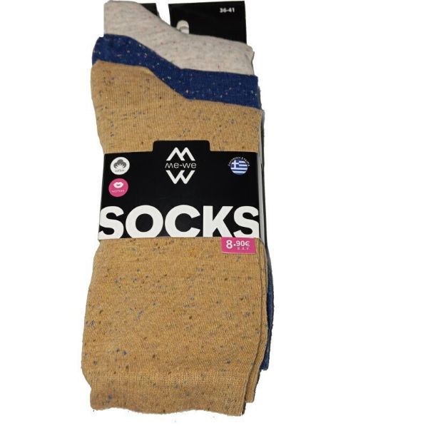 Εικόνα της ME-WE Γυναικείες Κάλτσες Πολυχρωμο 3Pack 1-2510-1