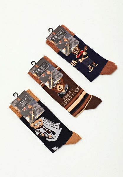 Εικόνα της Soma Socks Rich Ανδρικές Κάλτσες Μαύρες 3Pack