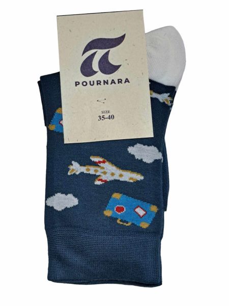 Εικόνα της Pournara Βαμβακερές Ραφ Γυναικείες Κάλτσες Με Αεροπλάνα.