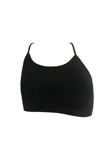 Εικόνα της IDER Μαύρο Τοπ με ραντάκι από μαλακή, ελαστική μικροΐνα, χωρίς ραφές.