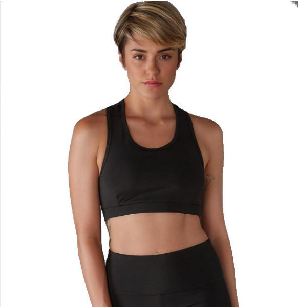 Εικόνα της Wrap Bralette asian design μαύρο αθλητικό μπουστάκι.