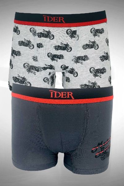 Εικόνα της 2Pack Παιδικά Βαμβακερά Boxer Γκρι/Μαύρο.