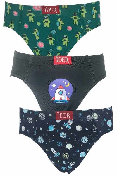 Εικόνα της 3Pack Ider Slip Παιδικά Εμπριμέ Ανθρακί/Μπλε/Πράσινο.