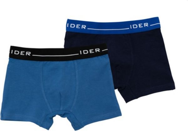Εικόνα της 2 Τεμάχια αγορίστικα boxer με εξωτερικά λάστιχα 3cm.Μπλε Σκούρο-Ραφ. (90% COTTON-10% ELASTAN)