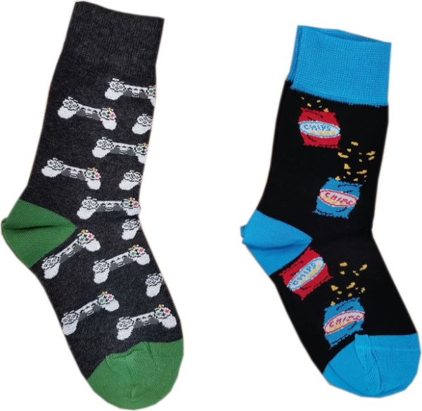 Εικόνα της 2 Ζεύγη Me-We Bambo παιδικές κάλτσες με σχέδια ανθρακί/μαύρο.