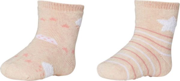 Εικόνα της 2 Ζεύγη Ysabel Mora σομόν βρεφικές πετσετέ κάλτσες με πατουσάκια σιλικόνης.