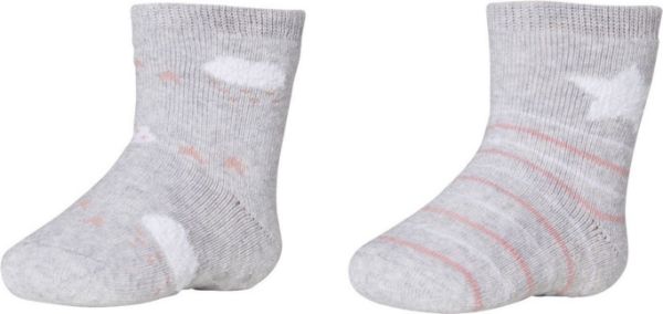 Εικόνα της 2 Ζεύγη Ysabel Mora γκρι βρεφικές πετσετέ κάλτσες με πατουσάκια σιλικόνης.