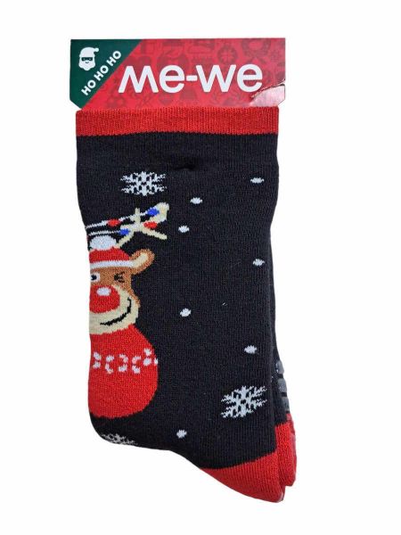 Εικόνα της MeWe Μαύρες Παιδικές Κάλτσες Με Πατουσάκια Σιλικόνης.