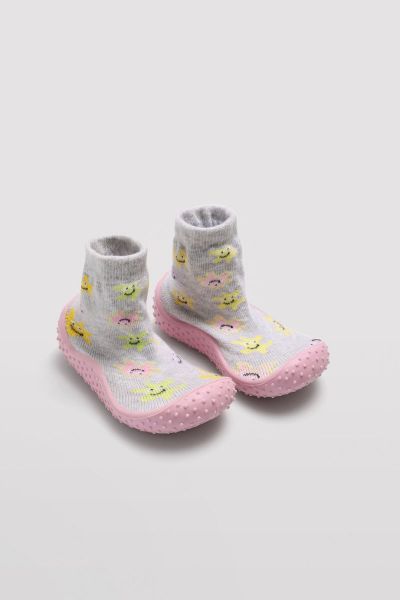 Εικόνα της Ysabel Mora Γκρι/Ροζ Παιδικές Καλτσοπαντόφλες.