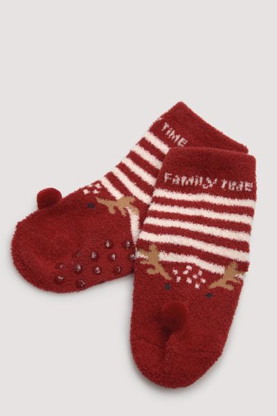 Εικόνα της Ysabel Mora κάλτσες κόκκινες φλις με πατουσάκια σιλικόνης.