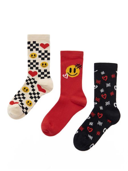 Εικόνα της Walk Παιδικές Κάλτσες Μακριές Πολύχρωμες 3 Ζευγάρια W1814-3_MULTI