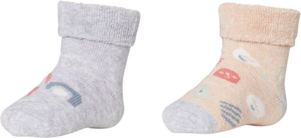 Εικόνα της 2 ΖΕΥΓΗ Ysabel Mora βρεφικές κάλτσες πετσετέ γκρι/ροζ.