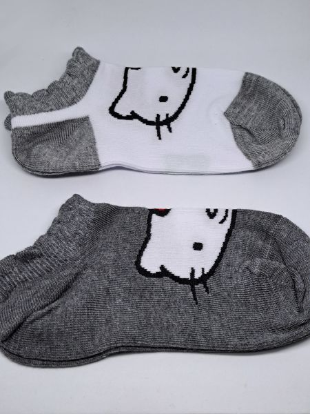 Εικόνα της 2 Pack Me-We Κοντές Παιδικές Κάλτες Γκρι/Λευκές.