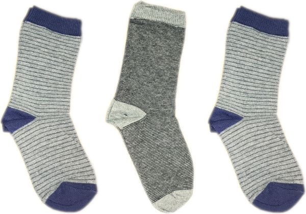 Εικόνα της 3 Ζεύγη παιδικές κάλτσες ριγέ γκρι MeWe.