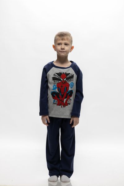 Εικόνα της Galaxy Βαμβακέρες Γκρι/Μπλε Παιδικές Πιτζάμες.