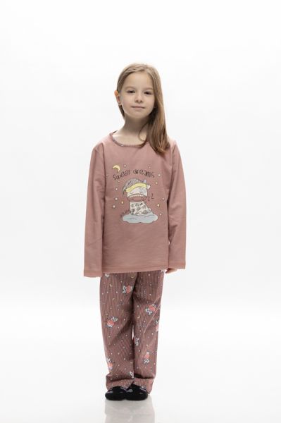 Εικόνα της Galaxy Παιδική Πιτζάμα Βαμβακερή Ροζ 116-24
