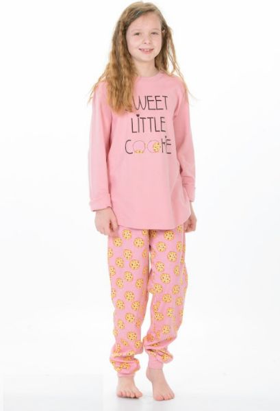 Εικόνα της Mei ροζ παιδική πιτζάμα με "cookies".