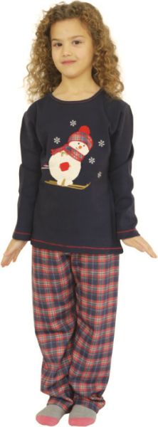 Εικόνα της Galaxy Παιδική κοριτσίστικη πιτζάμα μπλε καρό(100% βαμβάκι).