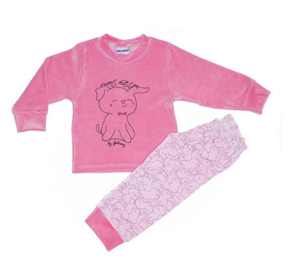 Εικόνα της Galaxy bebe βαμβακερή βελούδινη ροζ πιτζάμα.