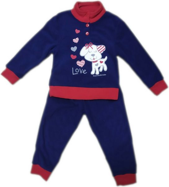 Εικόνα της bucciadimela Παιδική κοριτσίστικη πιτζάμα φλις μπλε.