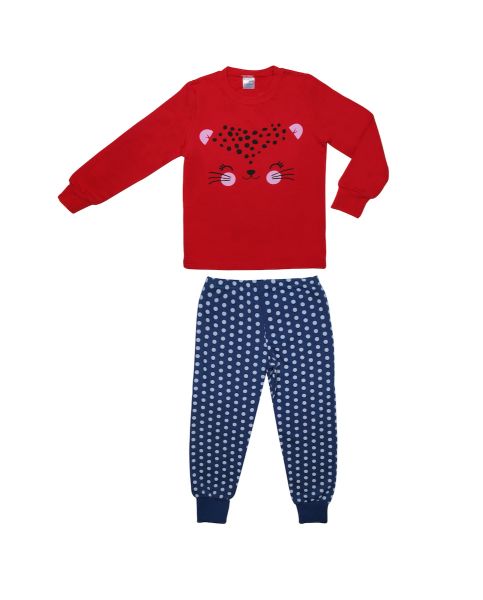 Εικόνα της Pretty Baby Παιδική Πιτζάμα Χειμωνιάτικη Βαμβακερή Κόκκινη 64991 64991