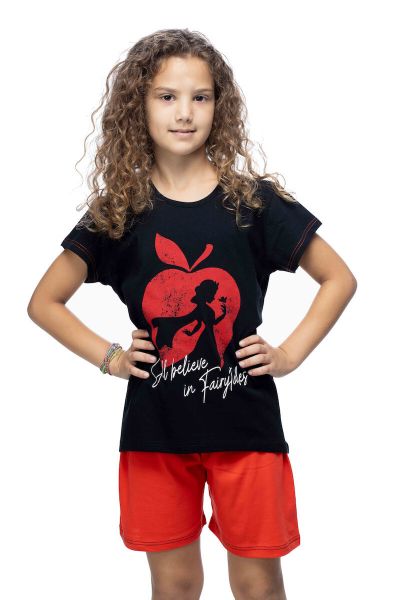 Εικόνα της Galaxy Βαμβακερή Μαύρη/Κόκκινη Παιδική Πιτζάμα.