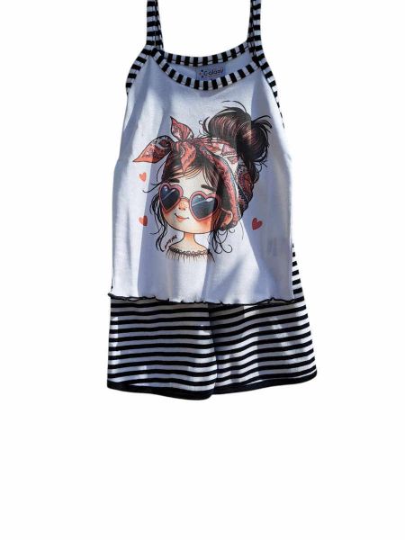 Εικόνα της Galaxy Βαμβακερή Παιδική Πιτζάμα Λευκή/Μπλε.