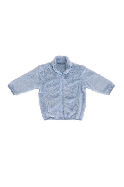 Εικόνα της Noidinotte fleece γαλάζιο κοντό βρεφικό ρομπάκι με φερμουάρ.