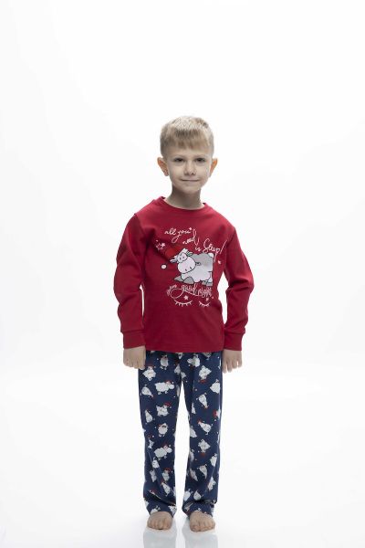 Εικόνα της Galaxy βαμβακερή κόκκινη/μπλε παιδική πιτζάμα.