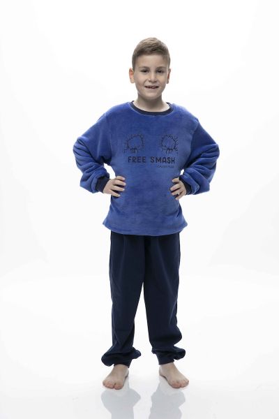 Εικόνα της Galaxy fleece μπλε παιδική πιτζάμα.