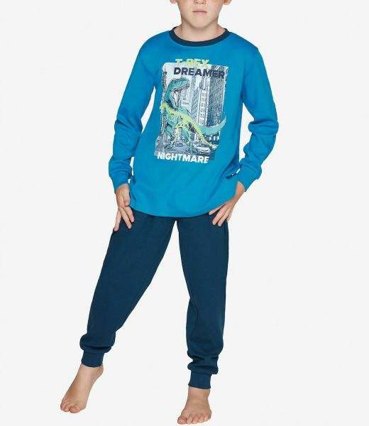 Εικόνα της Muydemi παιδική πιτζάμα μπλε με στάμπα.