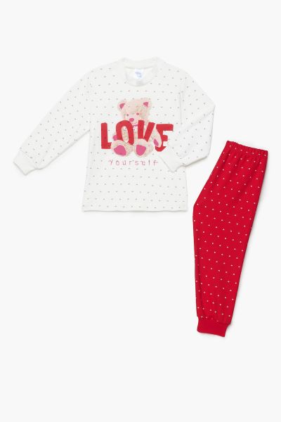 Εικόνα της Pretty Baby Παιδική Πιτζάμα Βαμβακερή Λευκή 69184