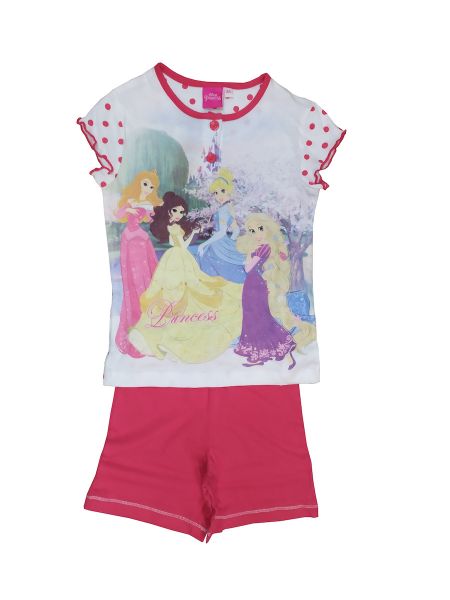 Εικόνα της Disney Princess βαμβακερή φούξια παιδική πιτζάμα.