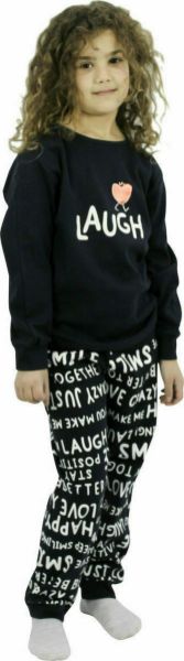 Εικόνα της Galaxy Παιδική Πιτζάμα Χειμωνιάτικη για Κορίτσι Navy Μπλε.