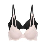 Εικόνα της 2Pack Dorina Jana Σουτιέν Nude/Μαύρο Με Μπανέλες & Ελαφριά Επένδυση.