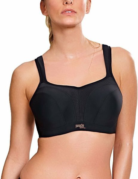 Εικόνα της Panache Μαύρο αθλητικό σουτιέν με μπανέλα και ελαφριά επένδυση.