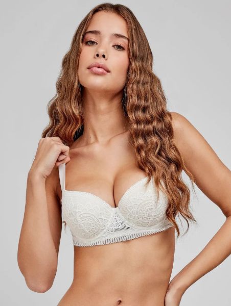 Εικόνα της Gisela Λευκό Σουτιέν Με Δαντέλα, Μπανέλες & Ελαφριά Επένδυση.