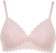 Εικόνα της Naturana ροζ σουτιέν με δαντέλα, ελαφριά επένδυση, χωρίς μπανέλα.