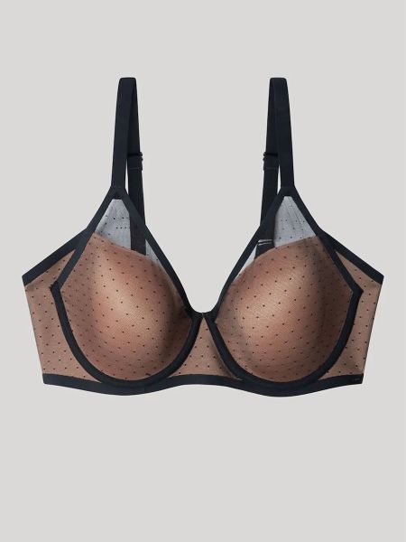 Εικόνα της Gislela Μαύρο Πουά Σουτιέν Με Μπανέλες & Ελαφριά Επένδυση.