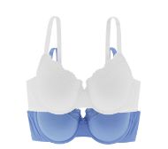 Εικόνα της 2 Pack Dorina Georgie Λευκό/Λιλά Σουτιέν Με Μπανέλα.