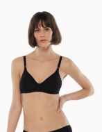 Εικόνα της Lovable L1604 Βαμβακερό Μαύρο Σουτιέν χωρίς Ενίσχυση & χωρίς Μπανέλες