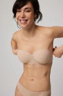 Εικόνα της Ysabel Mora Μπεζ Strapless Σουτιέν Με Μπανέλες & Ελαφριά Επένδυση.